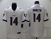 Nike Ravens 14 Kyle Hamilton White 2022 NFL Draft Vapor Untouchable Limited Jersey,baseball caps,new era cap wholesale,wholesale hats